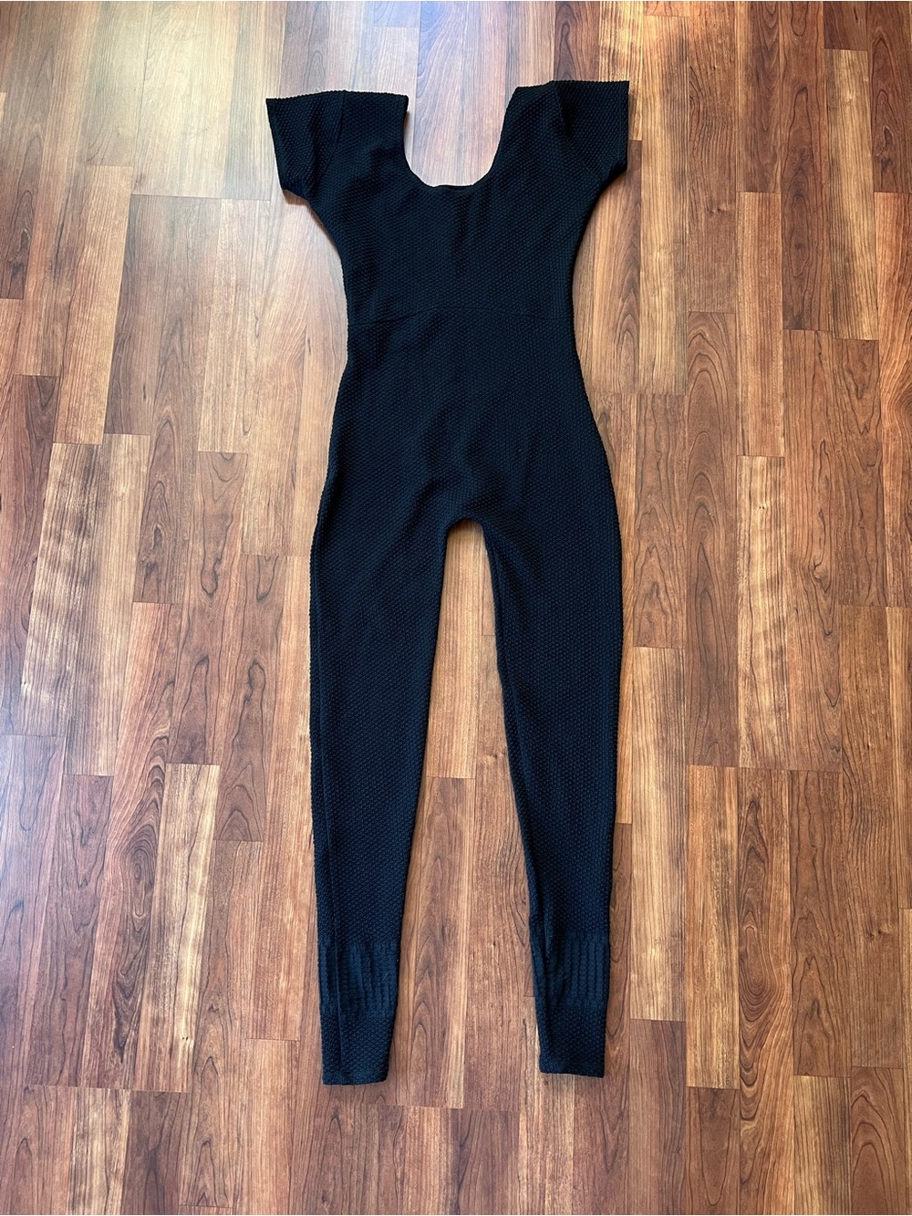 Black Women's Textured Jumpsuit / Bodysuit